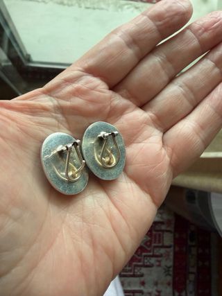 Conjunto plata pendientes  y anillo artdeco abulón