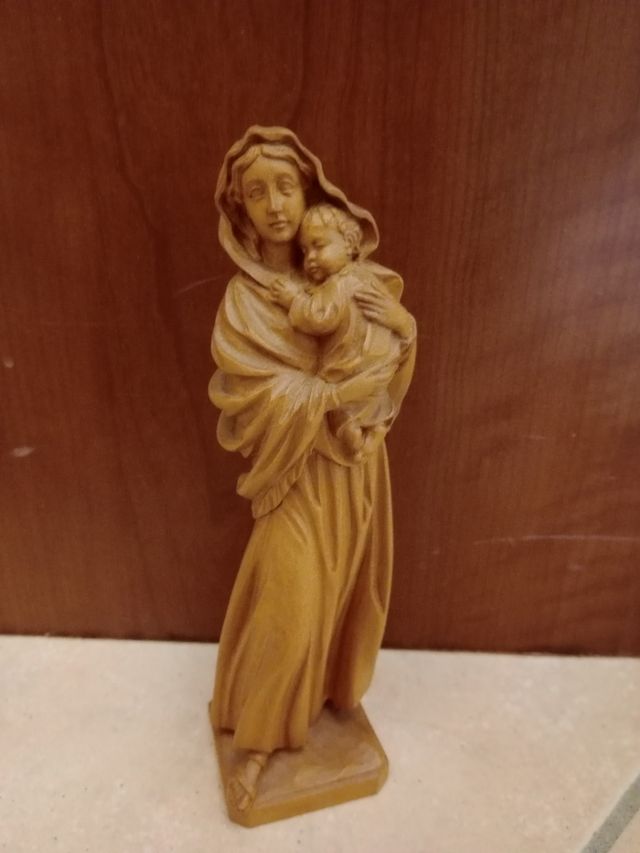 Madonnina in legno con gesù bambino