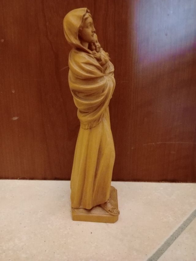 Madonnina in legno con gesù bambino