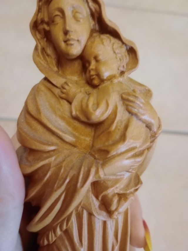 Madonnina in legno con gesù bambino