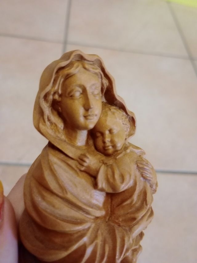 Madonnina in legno con gesù bambino