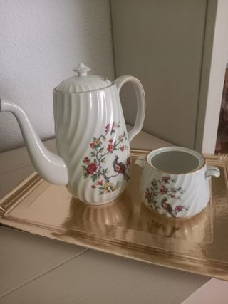 Juego de cafe, jarra y azucarero Bidasoa