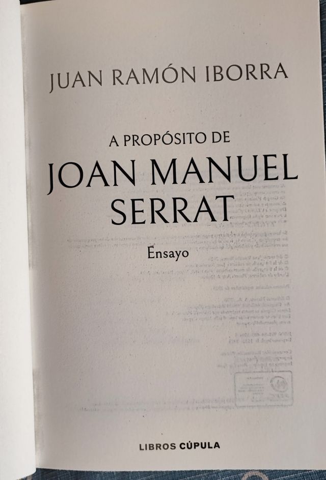 Libro A propósito de Joan Manuel Serrat, 2023
