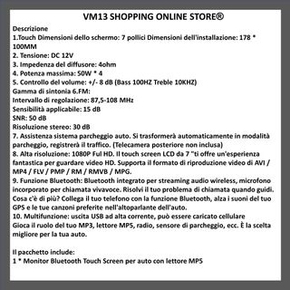 Stereo Auto 2 DIN 7 " HD Touch Screen Display Digi