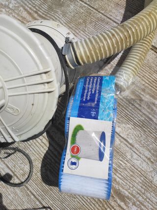 bomba para piscina, filtros y pastillas