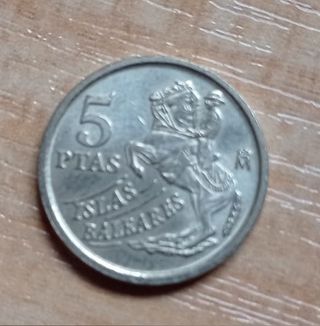 Moneda de 5 pesetas Islas Baleares 1997