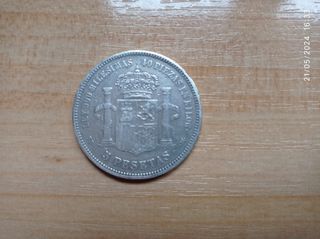 Moneda de 5 pesetas Amadeo I 1871