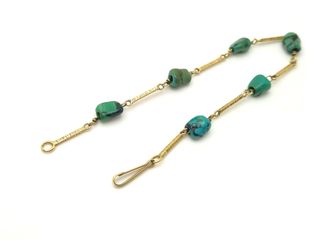 Pulsera Oro de 18 Kt y Turquesas 5.3 Gr  