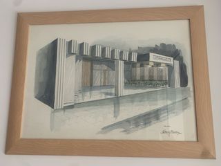 Dibujo de Arquitecto diseño original, vintage 70s