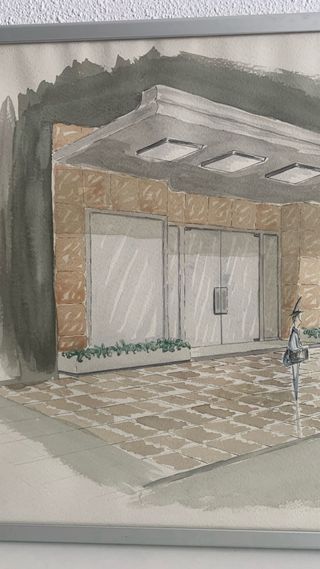 Dibujo Arquitecto diseño original, vintage 70s