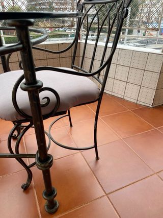 Mesa de hierro para jardin