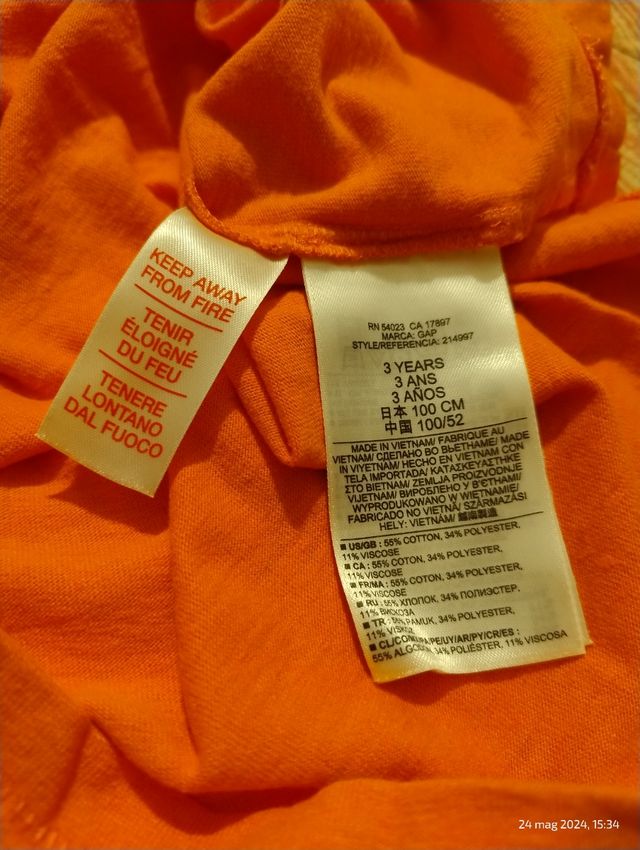 Gap Baby T-SHIRT Screen Logo 3 Years.Nuovo