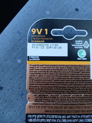 Batteria Duracell 9 V 4 Pezzi