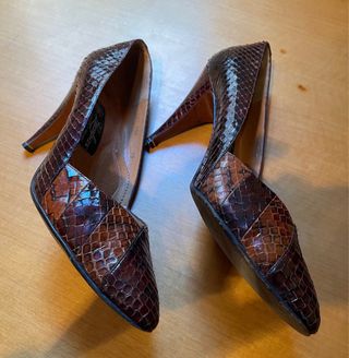 Conjunto zapatos y bolso piel vintage