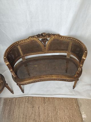 Tresillo dorado antiguo