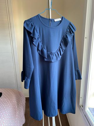 Vestido azul cuello bebé de Valentina