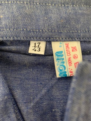 camicia da lavoro mélange blu collo 43