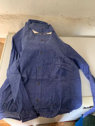 camicia da lavoro mélange blu collo 42