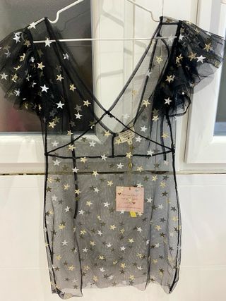Vestido tul trasparente con estrellas