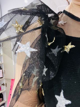 Vestido tul trasparente con estrellas