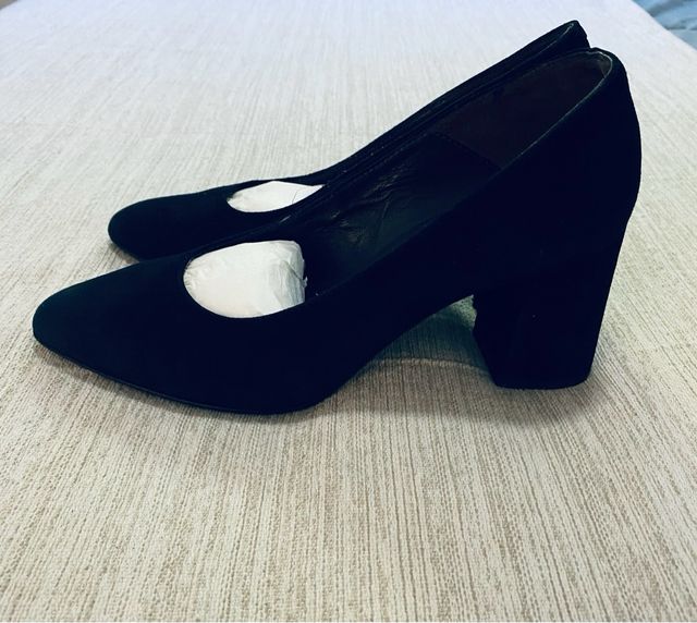 Zapatos de piel en ante negros krack