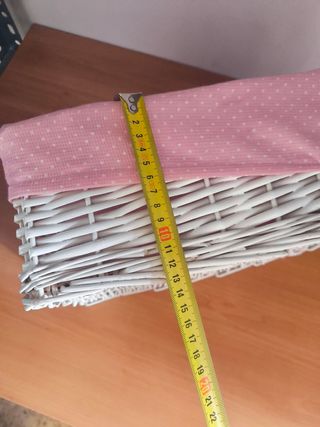 cesta  blanca grande rafia