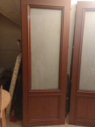 Puertas madera 202x73 con cristal 
