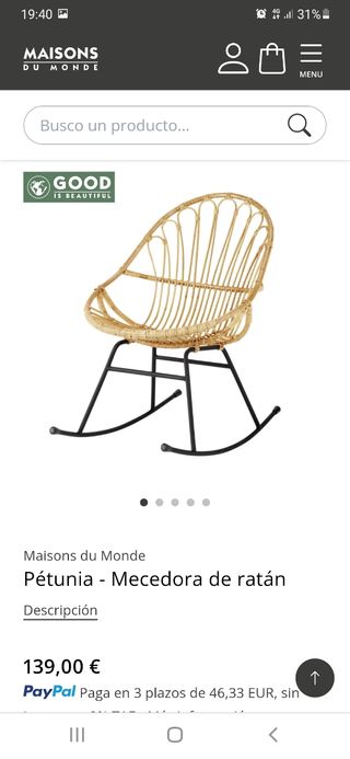 Mecedora ratán Maisons du Monde