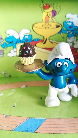Puffo puffi custom muffin cioccolato