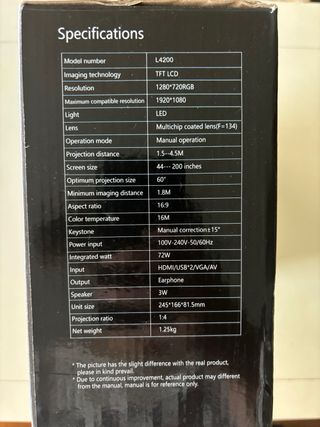 Vamvo L4200 Proyector Full HD