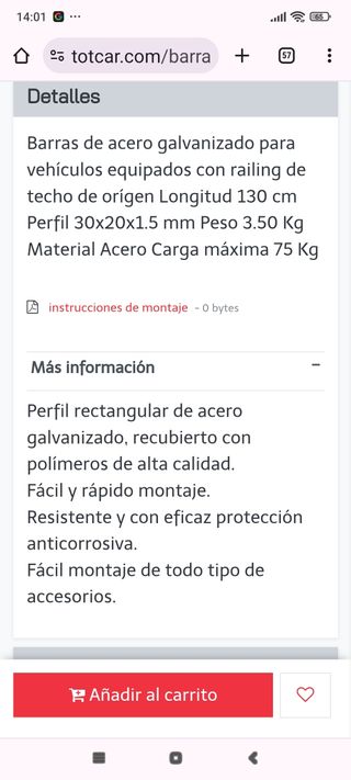 Barras baca coche Cruz SR + 130