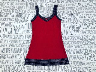 Camiseta Tirantes Encaje Fucsia Con Lunares M DKNY