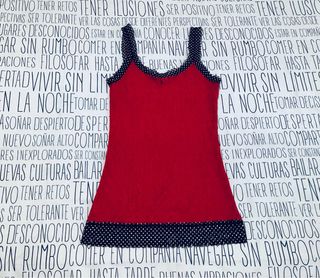Camiseta Tirantes Encaje Fucsia Con Lunares M DKNY