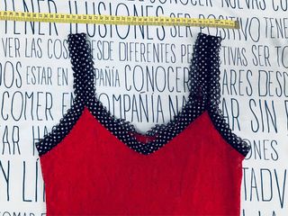 Camiseta Tirantes Encaje Fucsia Con Lunares M DKNY