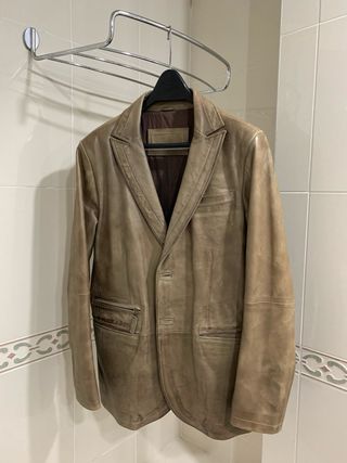 Americana piel hombre