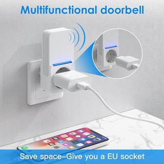 Timbre inalámbrico exterior con dos receptores.-