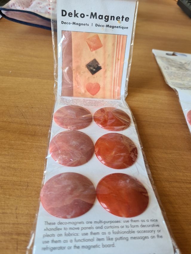 6 paia di magneti rotondi per tende