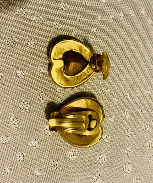 Orecchini Vintage dorati con cristallo