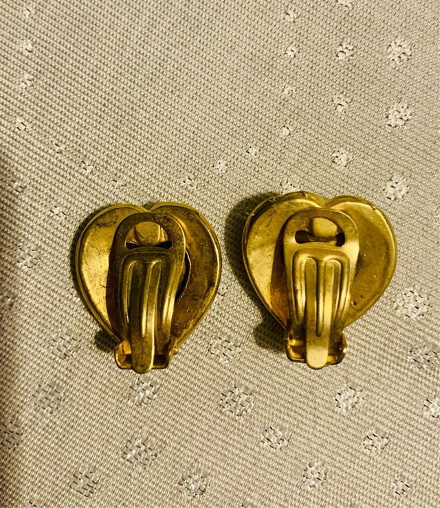 Orecchini Vintage dorati con cristallo