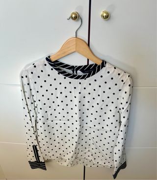 Blusa blanca de lunares Zara