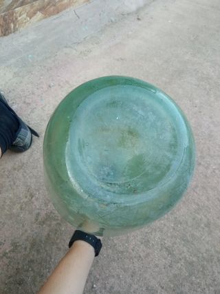 Botella de cristal verde damajuana de viresa 5L