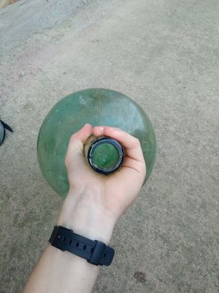 Botella de cristal verde damajuana de viresa 5L