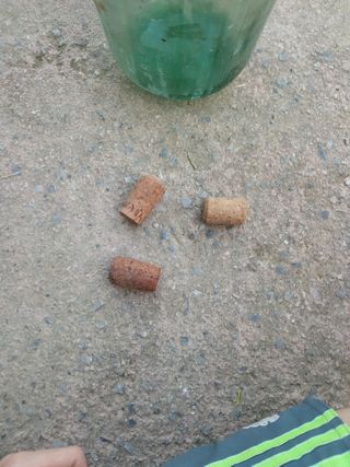 Botella de cristal verde damajuana de viresa 5L