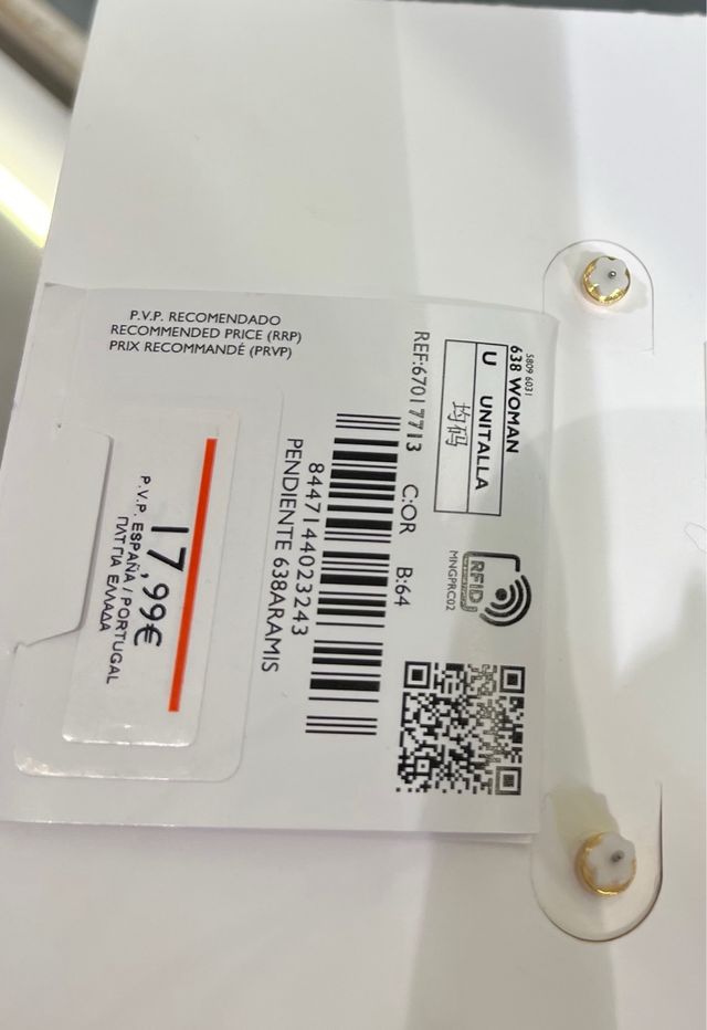 PENDIENTES BOTON MANGO