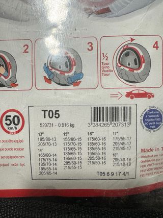 Cadenas Nieve Textil Contact T05