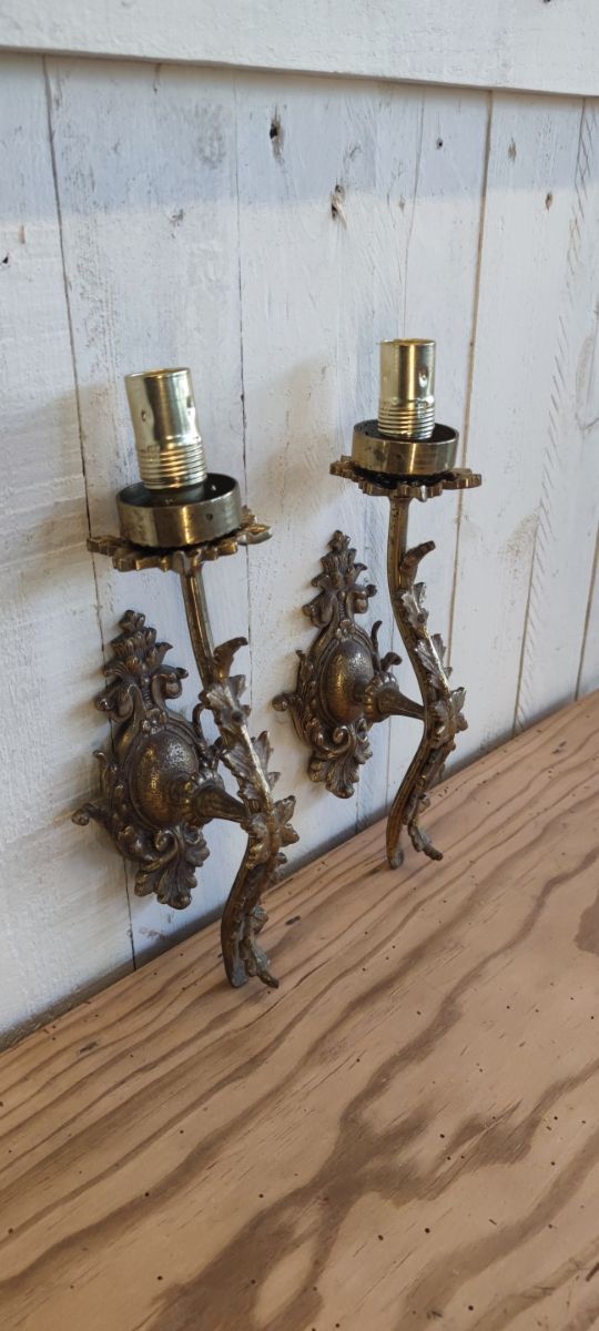 Candeeiro de parede vintage em latão