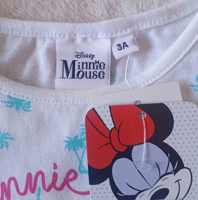 Camiseta de verano blanca y azul de Minnie