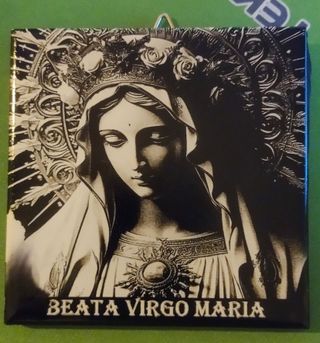 quadro inciso su mattonella figura religiosa