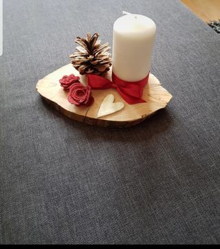 Centrotavola natalizio con candela handmade