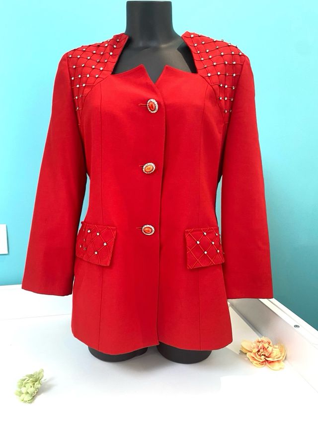 Completo rosso stile vintage business woman